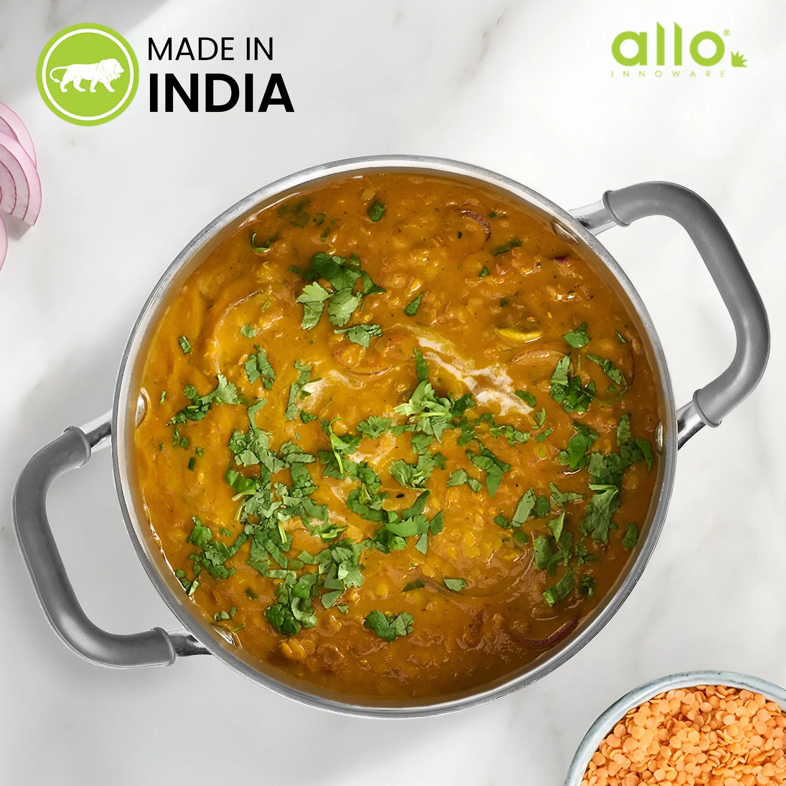 2.3L Allo CookSafe TriPly Saucepot | With Stainless Steel Lid | Induction Friendly | 18cm