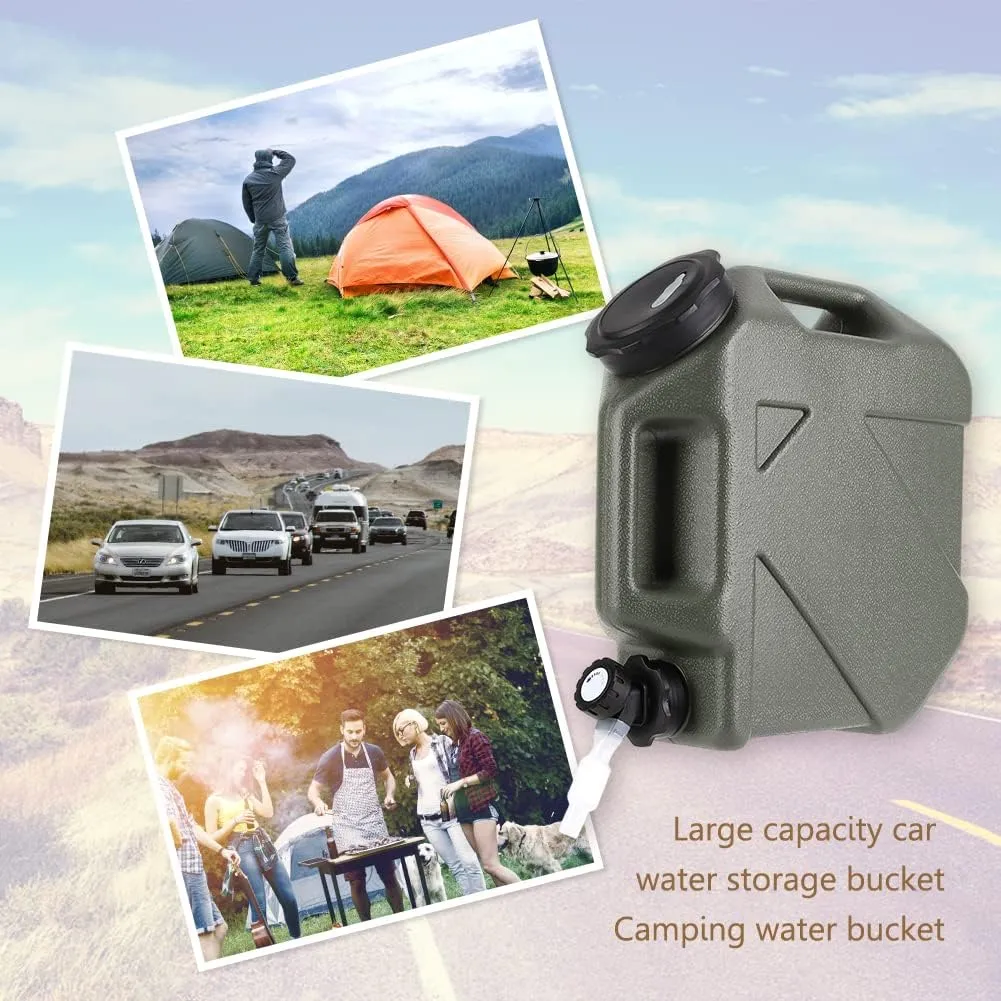 2.6 Gallon(10L) Water Containers With Spigot, Camping Water Tank No Leakage Portable Water Jug, Multifunction Emergency Water Storage Container For Outdoor Hiking Camping Picnic Supplies