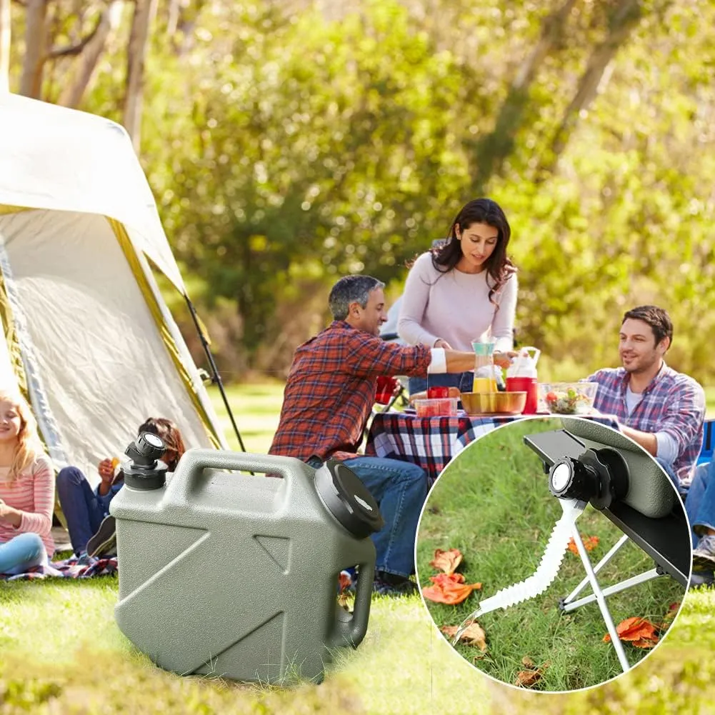 2.6 Gallon(10L) Water Containers With Spigot, Camping Water Tank No Leakage Portable Water Jug, Multifunction Emergency Water Storage Container For Outdoor Hiking Camping Picnic Supplies