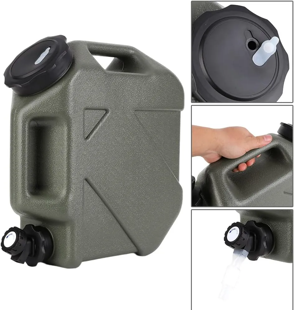2.6 Gallon(10L) Water Containers With Spigot, Camping Water Tank No Leakage Portable Water Jug, Multifunction Emergency Water Storage Container For Outdoor Hiking Camping Picnic Supplies