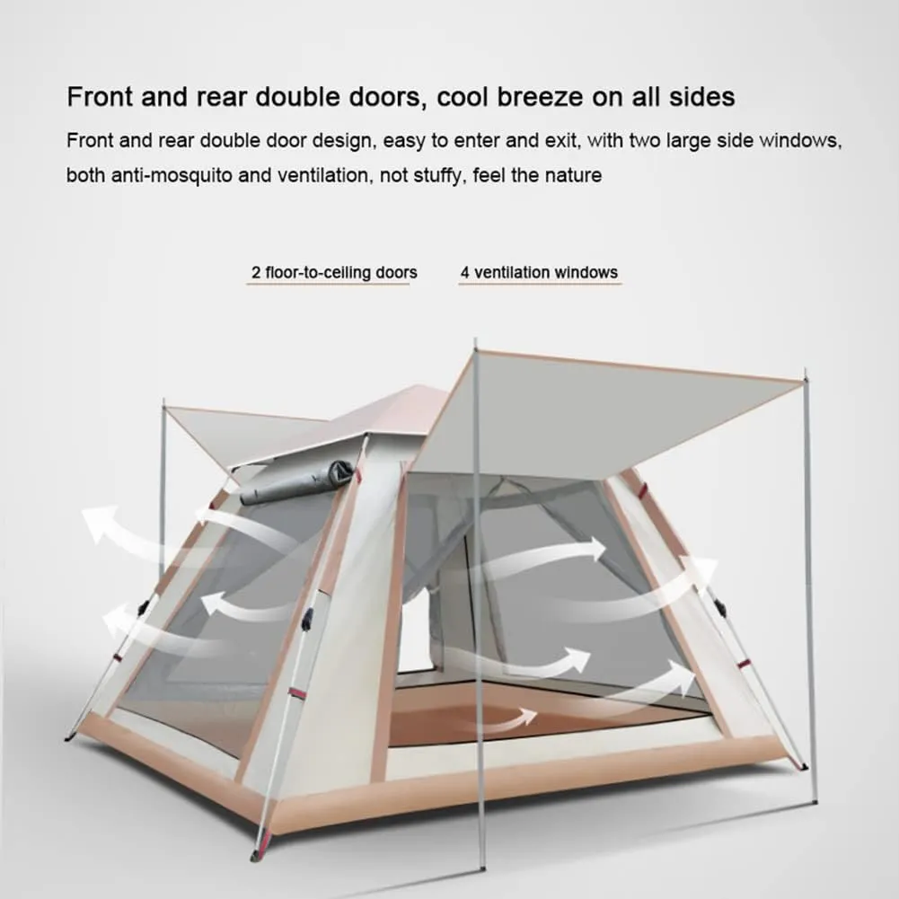 3-4 Person 60 Sec Setup Family Camping Tent Waterproof & Windproof Tent with Top Rainfly, Instant Cabin Tent for Camping Hiking Mountaineering