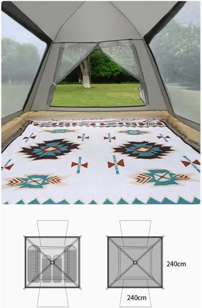 3-4 Person 60 Sec Setup Family Camping Tent Waterproof & Windproof Tent with Top Rainfly, Instant Cabin Tent for Camping Hiking Mountaineering