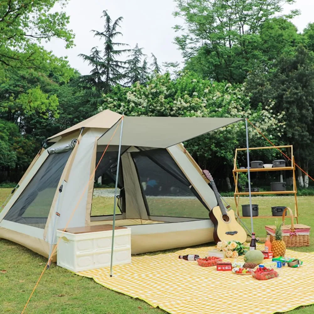 3-4 Person 60 Sec Setup Family Camping Tent Waterproof & Windproof Tent with Top Rainfly, Instant Cabin Tent for Camping Hiking Mountaineering