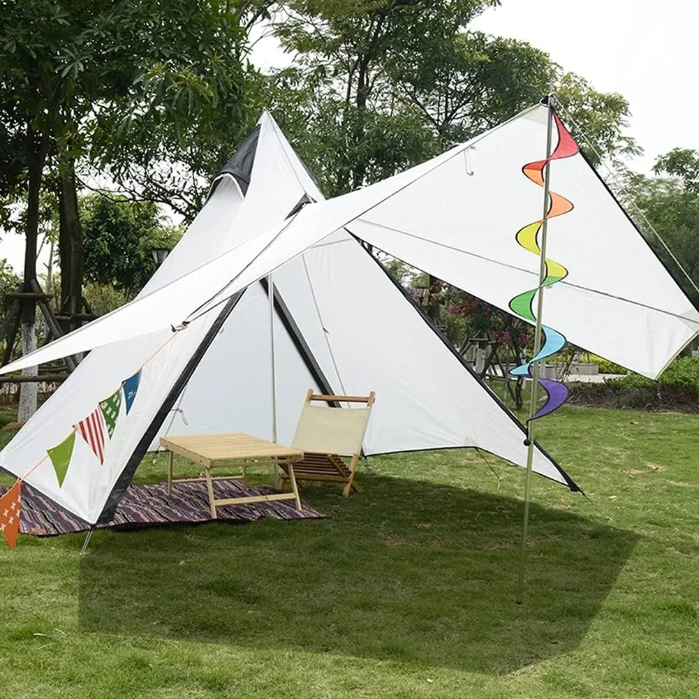 3-4 Person Camping Family Teepee Tent Outdoor Rainproof Waterproof Double Layers Indian Tipi Tent Suitable for Camping Hiking Holidays