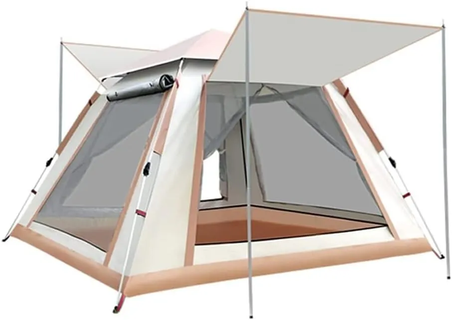 3-4 Person Camping Tent, Waterproof Windproof Instant Cabin Tent with Top Rainfly, Easy 60 Sec Setup for Hiking Mountaineering