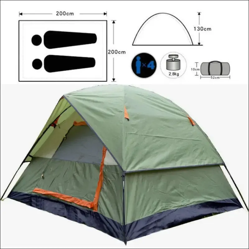 3-4 person double layer rainproof outdoor camping shelter tent for fishing hunting travel adventure
