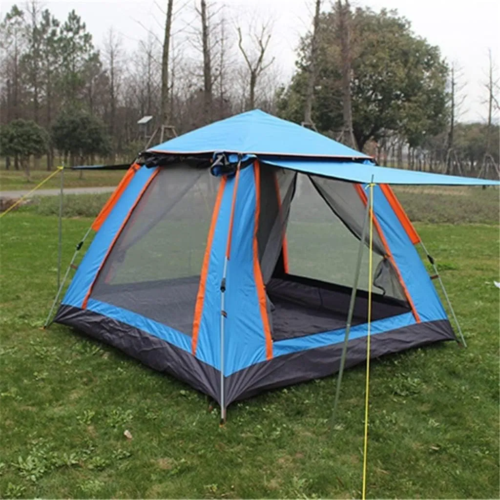 3-4 Person Quick Automatic Opening Outdoor Camping Tent Family Tourist Tent Large Space Sun Shelter Tents (Color : D, Size : 215x215x142cm) (D 215x215x142cm)