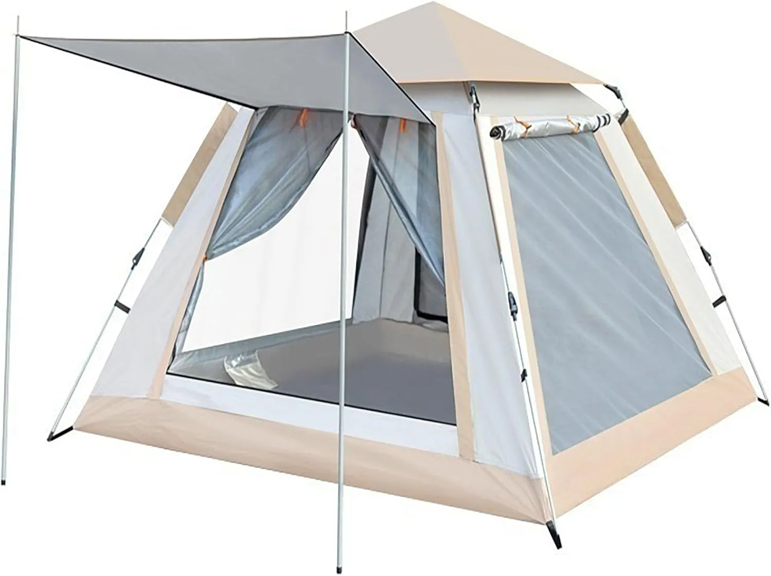 3-6 Man Pop Up Camping Tents For Adults 4 Season Tent Outdoor Portable Folding Picnic Outdoor Camping Thickened Rainproof Automatic Pop-up Camping Equipment Beach Tent Fishing Tent 240*240*155cm