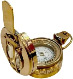 3 Inch Military Style Brass Pocket Compass Vintage Navigation Compass, Nautical Gift in Antique Finish