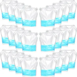 30 Pcs Collapsible Water Container Bag 2.6 Gallon Ice Bath Bags Foldable Water Bag Cold Plunge Accessories Emergency Water Pouches for Camping, Hiking, Emergency, Freezable, Athletes