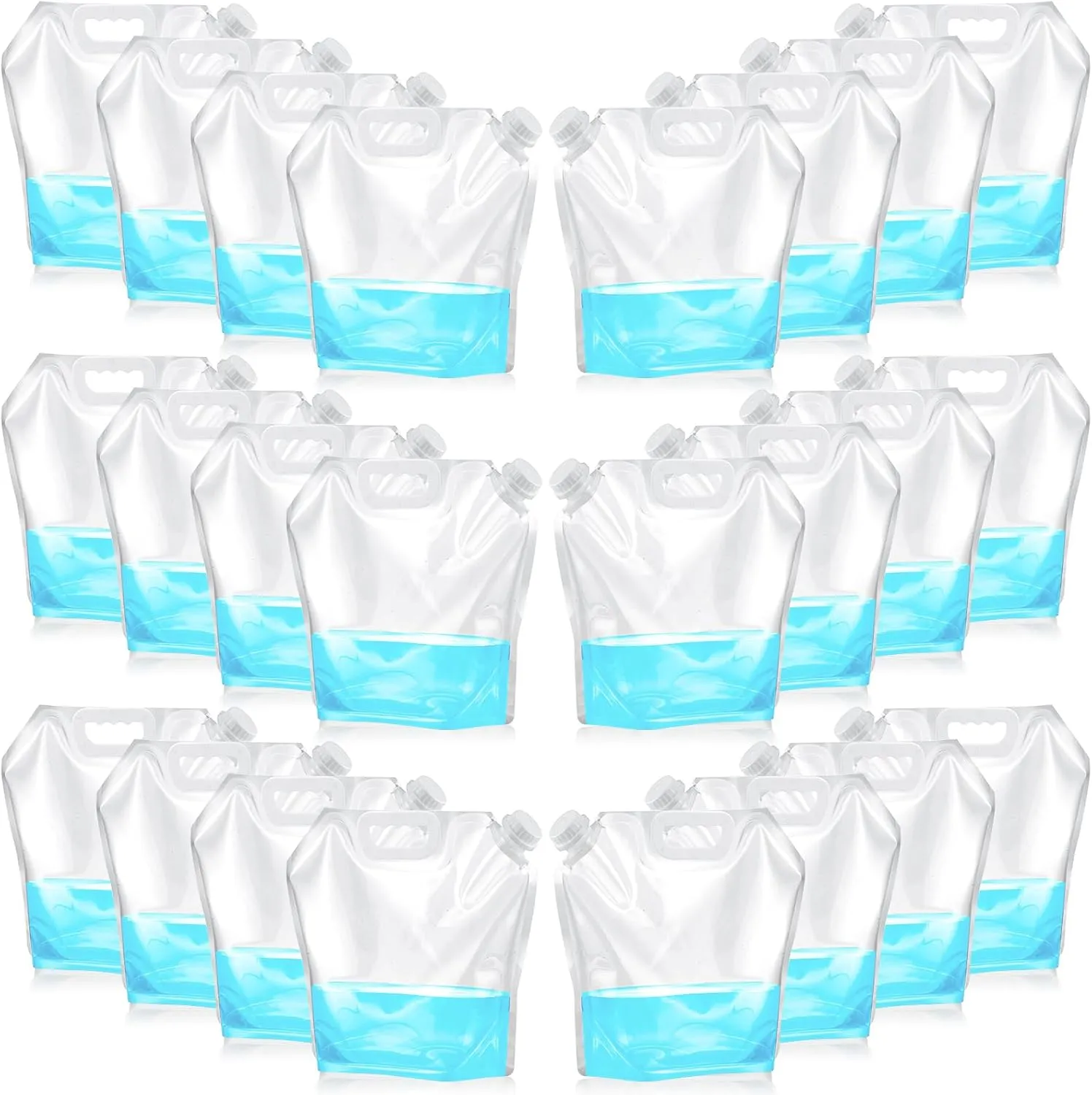 30 Pcs Collapsible Water Container Bag 2.6 Gallon Ice Bath Bags Foldable Water Bag Cold Plunge Accessories Emergency Water Pouches for Camping, Hiking, Emergency, Freezable, Athletes