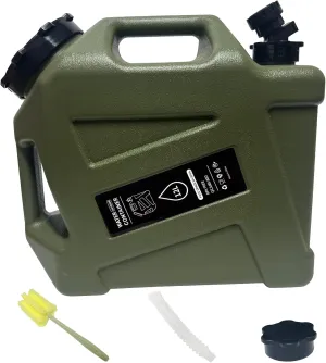 3.2 Gallon Camping Water Container with Spigot, Portable Water Jug BPA Free Water Tank, Military Green Emergency Water Storage Can for Outdoor Hiking Camping Picnic RV (12L)