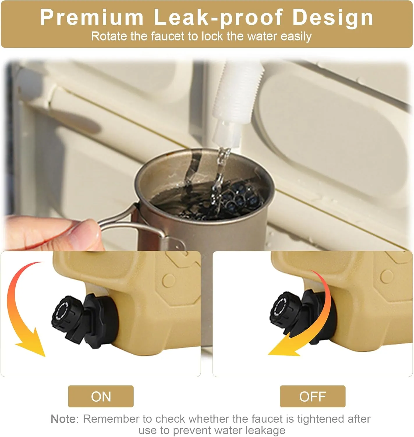 3.2 Gallon Water Jug with Spigot, Portable Water Tank BPA Free, Leak-Proof Water Containers for Camping Water Storage Containers for Emergency Outdoor Hiking Picnic, Green/Black/Yellow