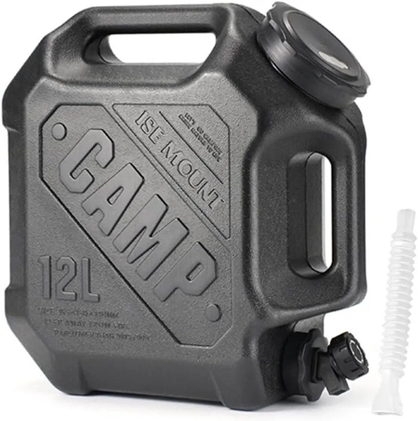 3.2 Gallon Water Jug with Spigot, Portable Water Tank BPA Free, Leak-Proof Water Containers for Camping Water Storage Containers for Emergency Outdoor Hiking Picnic, Green/Black/Yellow