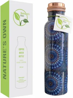 34oz Pure Copper Water Bottle for Drinking – Large Handcrafted Ayurvedic Copper Water Bottle, Leak Proof Lid – Smooth Finish Copper Bottle Water Vessel – 100 Copper Drinking Water Bottle 34 Oz
