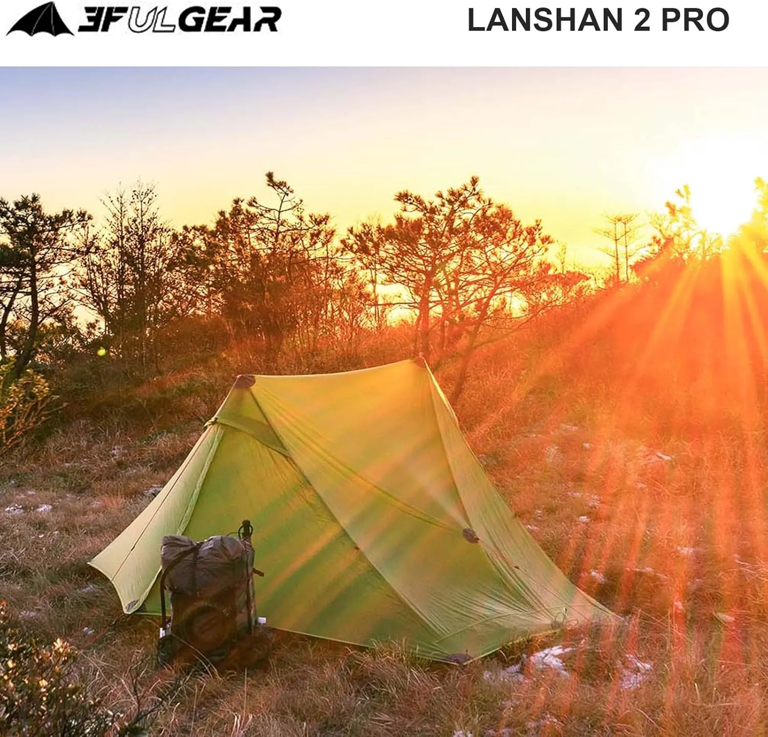 3F UL Gear Lanshan Pro Ultralight Tent 3-Season Camping Tent, Ideal for Camping in The Garden,Outdoor Lightweight Camping Shelter and Hiking Tent