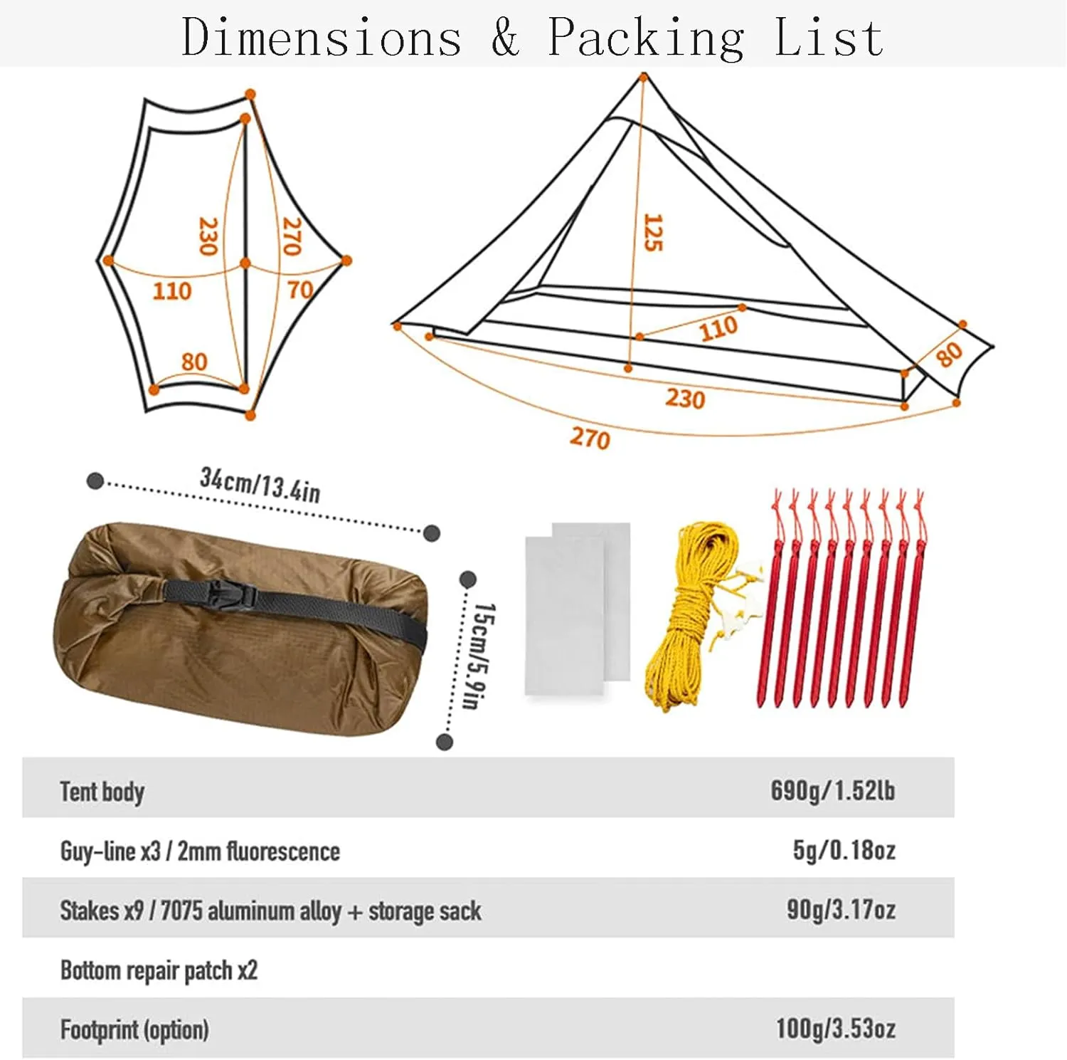 3F UL Gear Lanshan Pro Ultralight Tent 3-Season Camping Tent, Ideal for Camping in The Garden,Outdoor Lightweight Camping Shelter and Hiking Tent