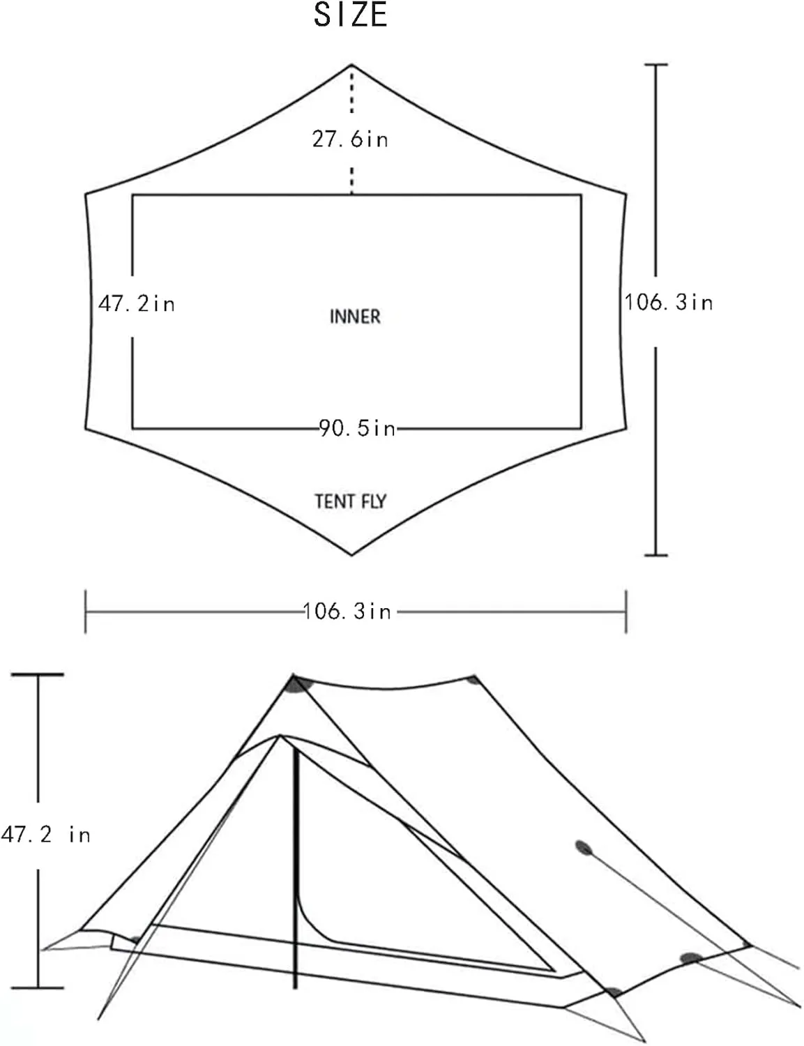 3F UL Gear Lanshan Pro Ultralight Tent 3-Season Camping Tent, Ideal for Camping in The Garden,Outdoor Lightweight Camping Shelter and Hiking Tent
