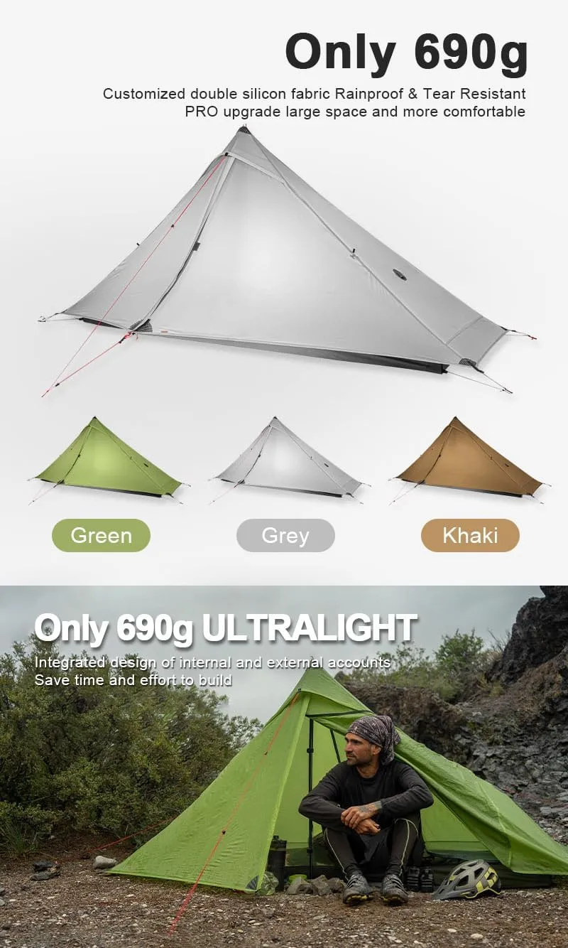 3F UL Gear Lanshan Pro Ultralight Tent 3-Season Camping Tent, Ideal for Camping in The Garden,Outdoor Lightweight Camping Shelter and Hiking Tent