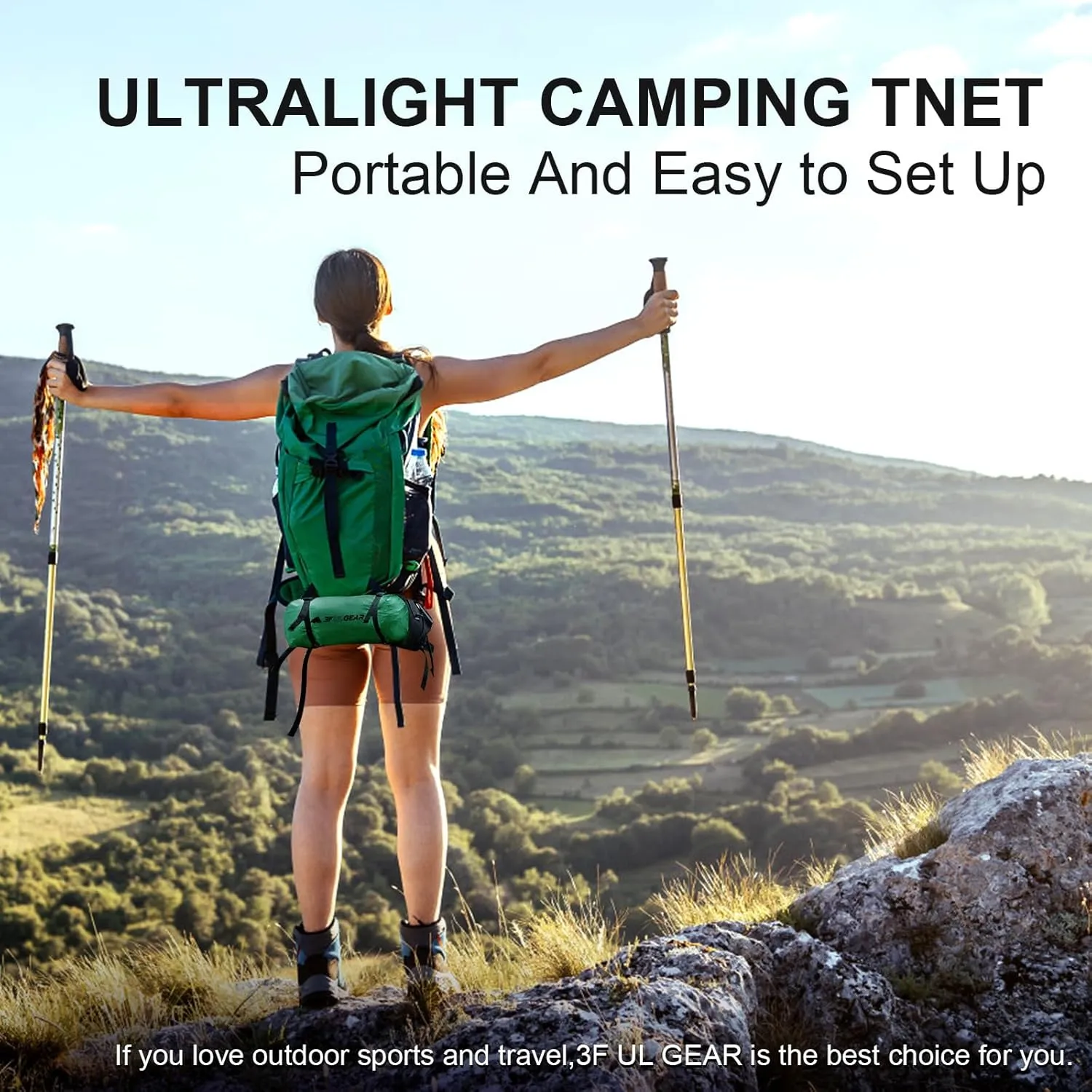 3F UL Gear Lanshan Ultralight Tent 3-Season Camping Tent, Ideal for Camping in The Garden,Outdoor Lightweight Camping Shelter and Hiking Tent