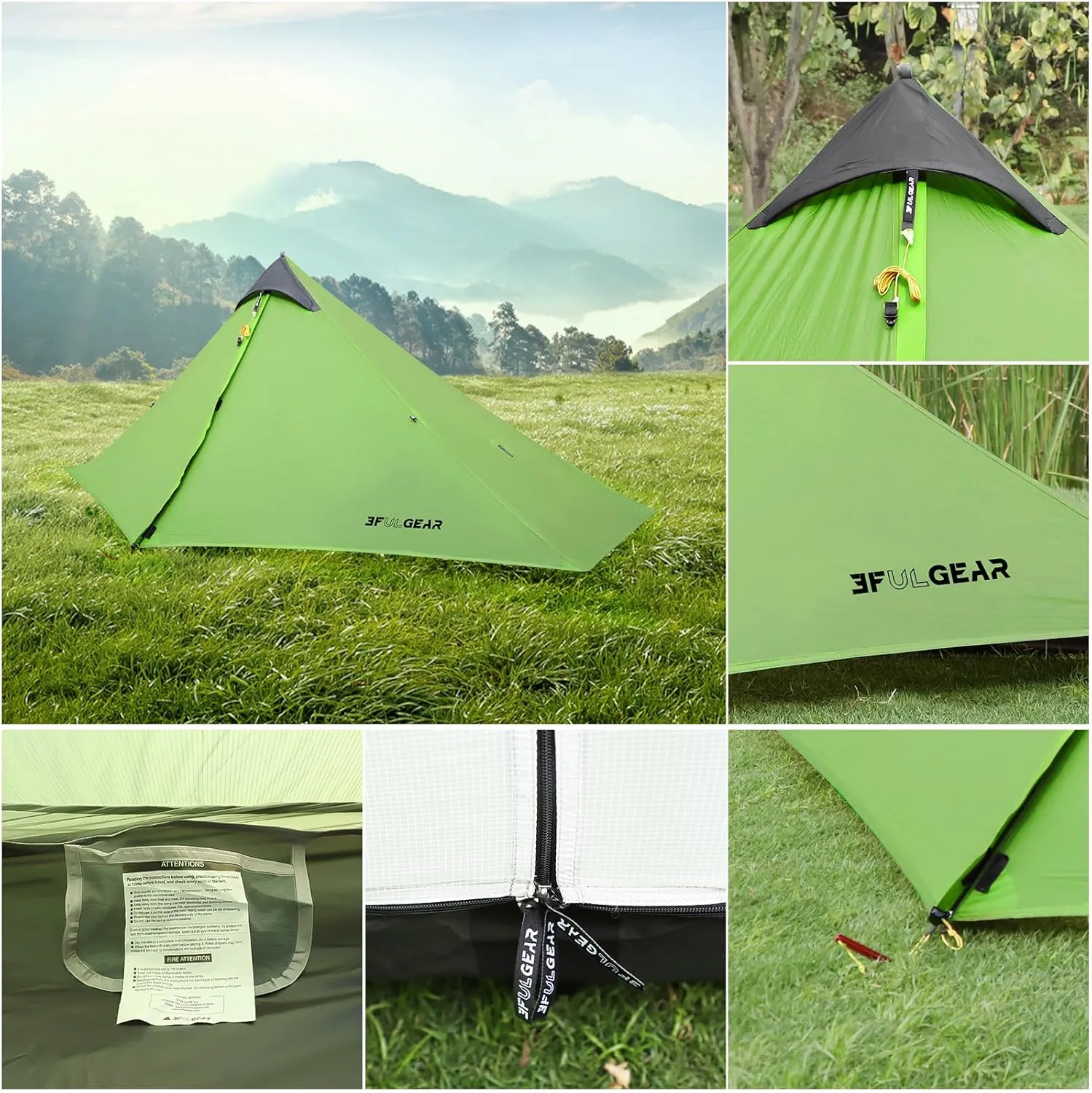 3F UL Gear Lanshan Ultralight Tent Waterproof Professional Hiking Tent 1 Person 2 Person Tents