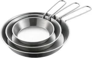3Pcs Nonstick Outdoor Cooking Pans Portable Frying Pans with Removable Handle Quick Heating Skillets Outdoor Cookware