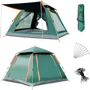 4-6 Person Lightweight Camping Tent, Instant Pop Up Tent 30S Setup, Automatic Family Camp Tent Outdoor, Waterproof Hiking Dome Tent with Carry Bag and Removable Rainfly for Backpacking,Trip,Beach