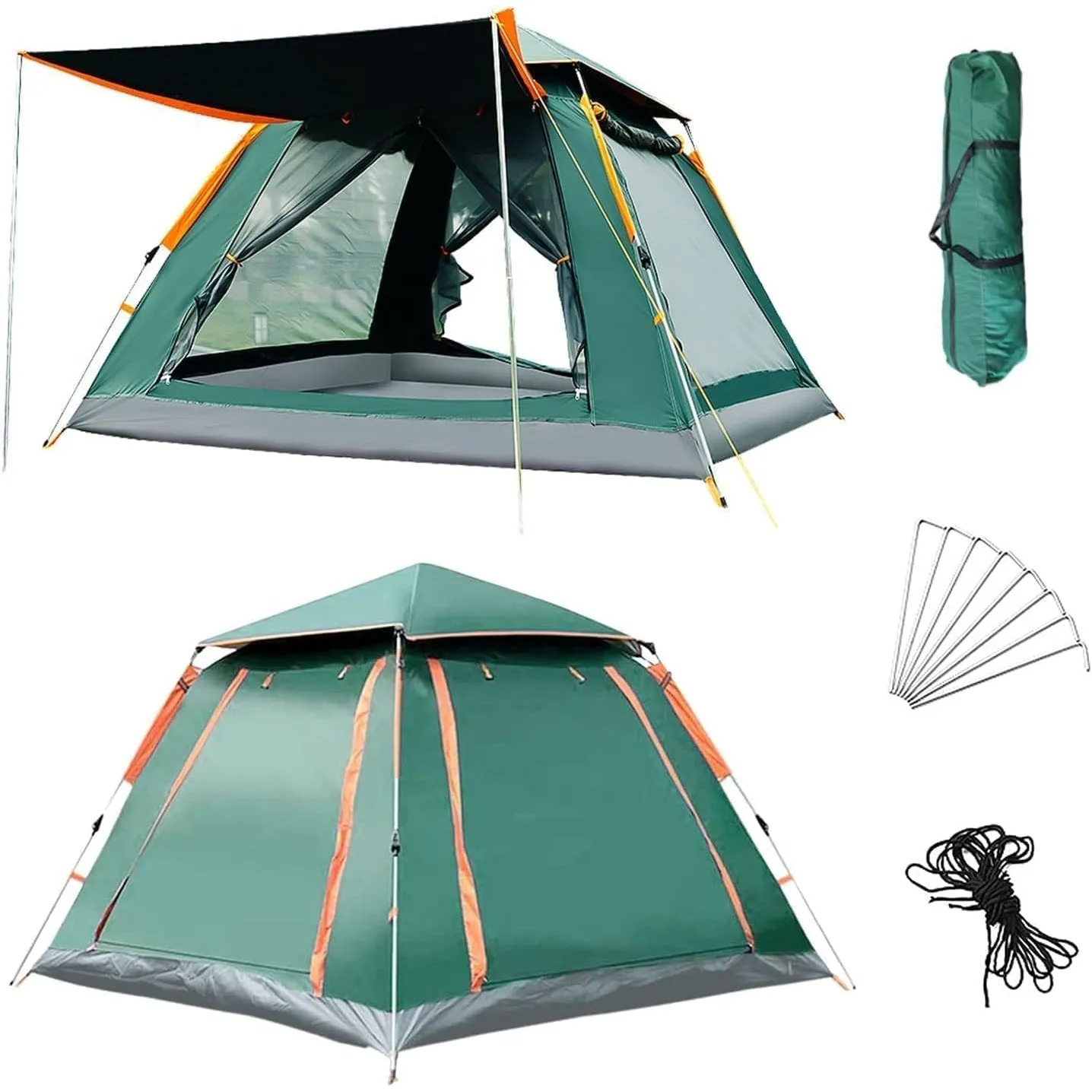 4-6 Person Lightweight Camping Tent, Instant Pop Up Tent 30S Setup, Automatic Family Camp Tent Outdoor, Waterproof Hiking Dome Tent with Carry Bag and Removable Rainfly for Backpacking,Trip,Beach