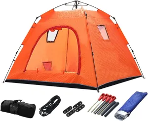 4 Person Outdoor Ice Fishing Shelter Fishing Cotton Tent Thicken Warm Tent Winter Waterproof Camping Tent with Moisture-Proof Pad