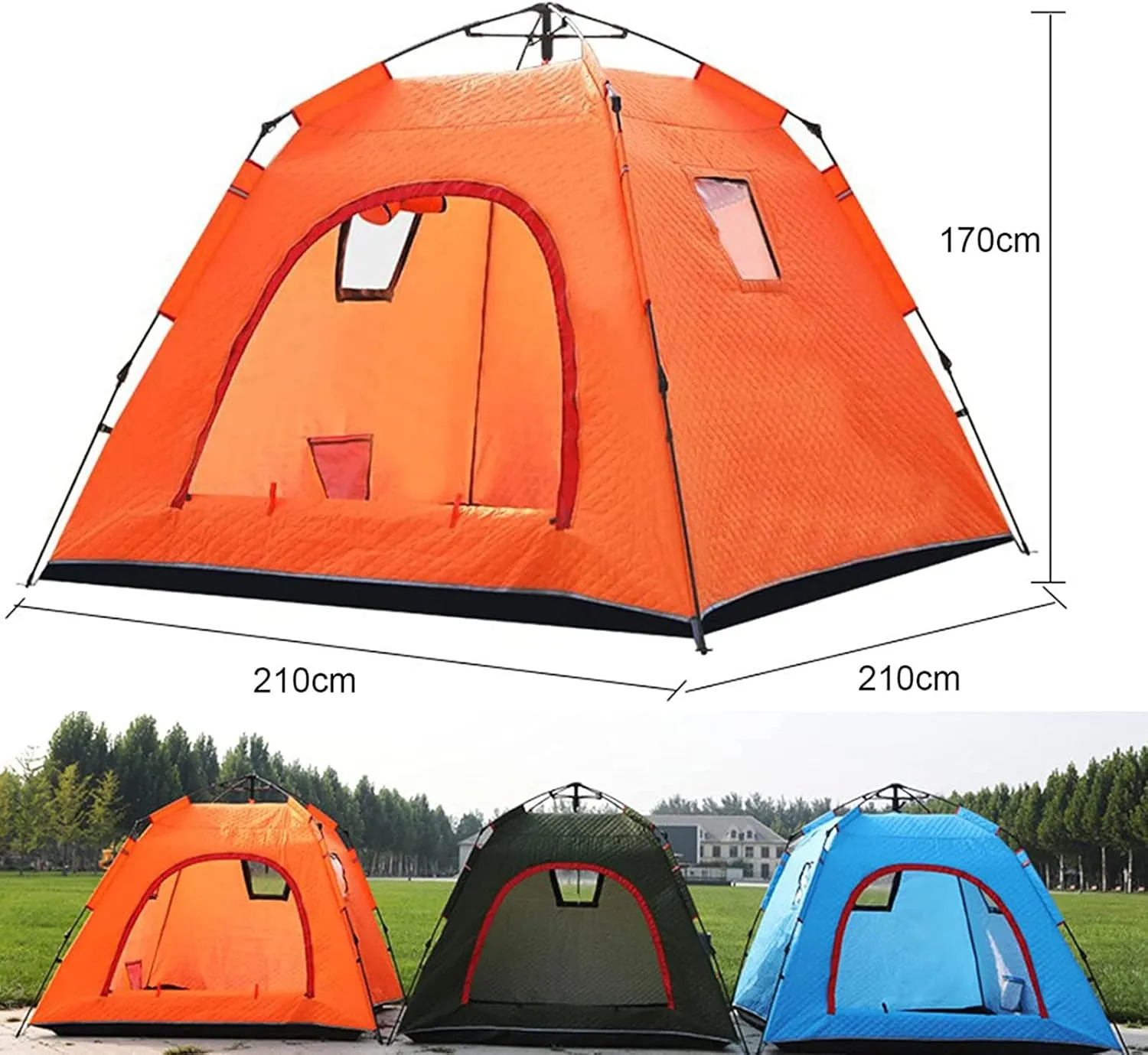 4 Person Outdoor Ice Fishing Shelter Fishing Cotton Tent Thicken Warm Tent Winter Waterproof Camping Tent with Moisture-Proof Pad