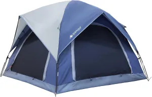 4 Person Tents for Camping - AYAMAYA Outdoor Waterproof Dome Family Tents with Removable Rainfly, Breathable with 2 Doors & 2 Large Mesh Windows - Easy Set Up for Backpacking, Hiking, Travelling