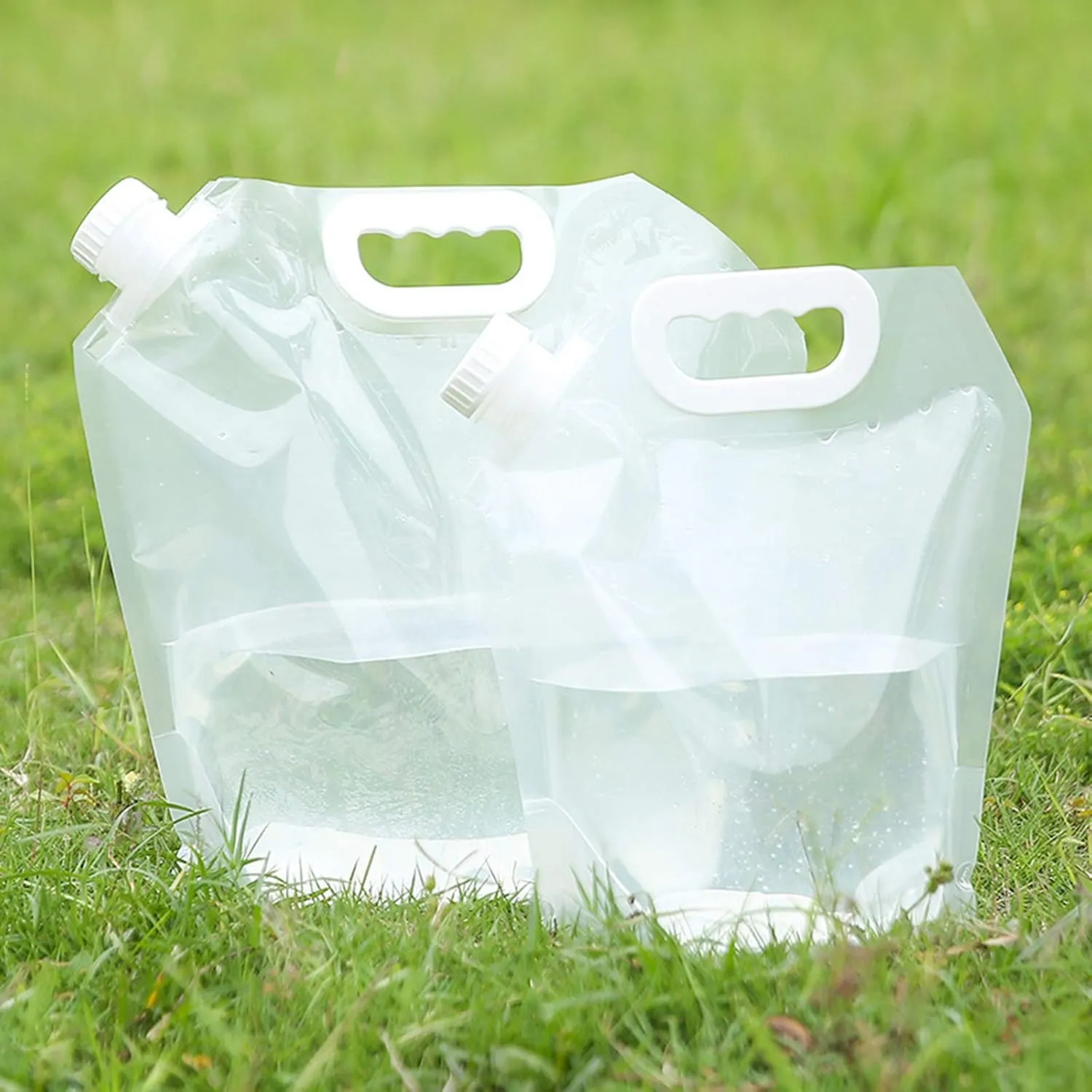 4Pcs 15L Collapsible Water Tank Container Bag Food-Grade Camping Water Storage Carrier Jug Outdoor Folding Drinking Water Bag for Sport Camping Riding Mountaineer