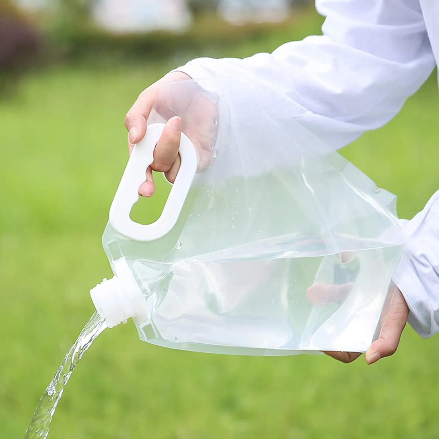 4Pcs 15L Collapsible Water Tank Container Bag Food-Grade Camping Water Storage Carrier Jug Outdoor Folding Drinking Water Bag for Sport Camping Riding Mountaineer