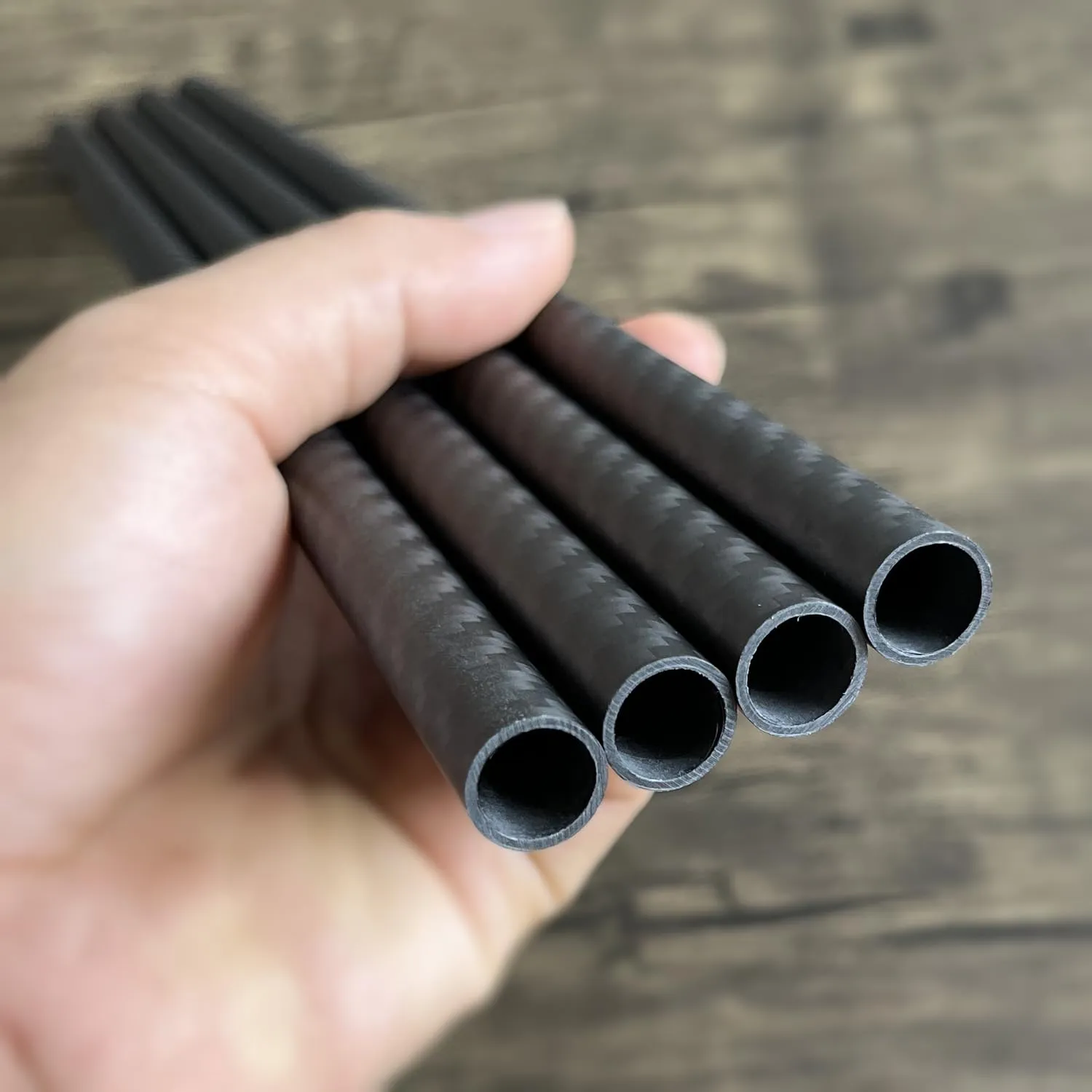 4pcs Carbon Fiber Tube 12mmx10mmx420mm,3K roll Wrapped Twill Matte Finish