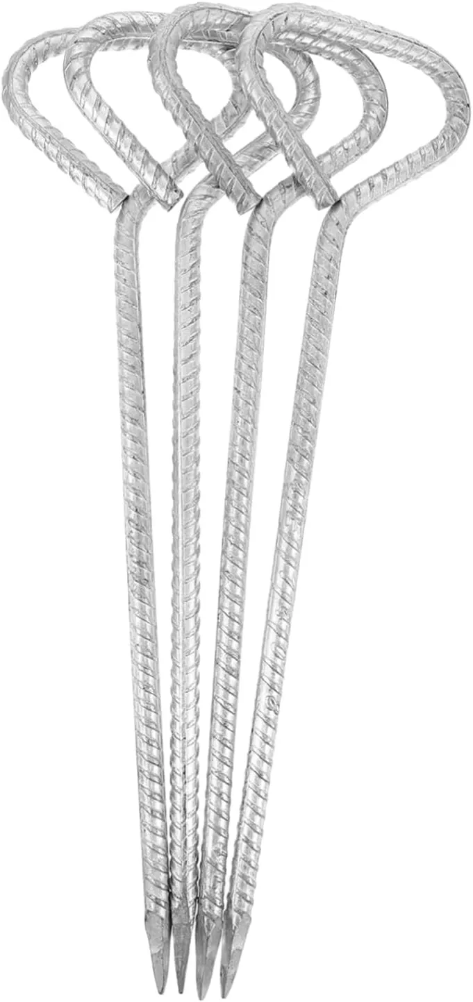 4pcs Heavy Duty Steel Tent Stakes Metal Pegs for Tents Tarps and Outdoor Gear Lightweight and Portable Ground Stakes for Camping Backpacking and Events