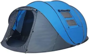 5-6 Person Automatic Opening Family Camping Tent, Waterproof, Fiberglass Poles, 2 Rooms, 4 Season, Nylon Fabric