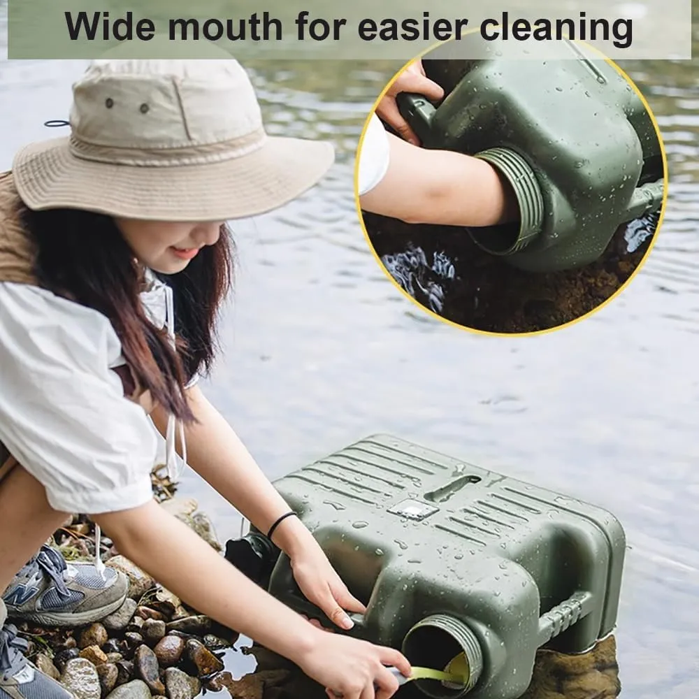5 Gallon Water Jug with Spigot, BPA Free Leak-Proof Camping Water Container, Portable Emergency Water Storage for Outdoor Hiking, Home Use, Camping Essentials