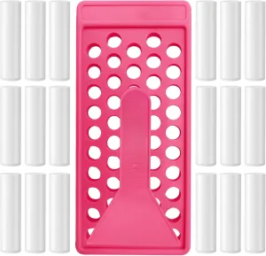 50 Lip Balm Container Kit with Filling Tray and Spatula, Round Tube Refillable Empty Tube 3 Colors, 0.15 oz, BPA Free, for DIY Homemade Lipstick Lipstick (50 white kits,)