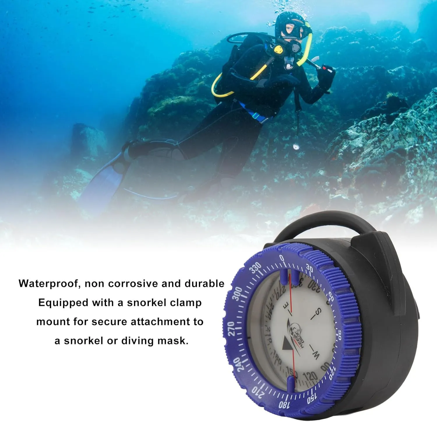 50M Underwater Compass, Luminous Magnetic Water Proof Compass for Diving Various Water Sports