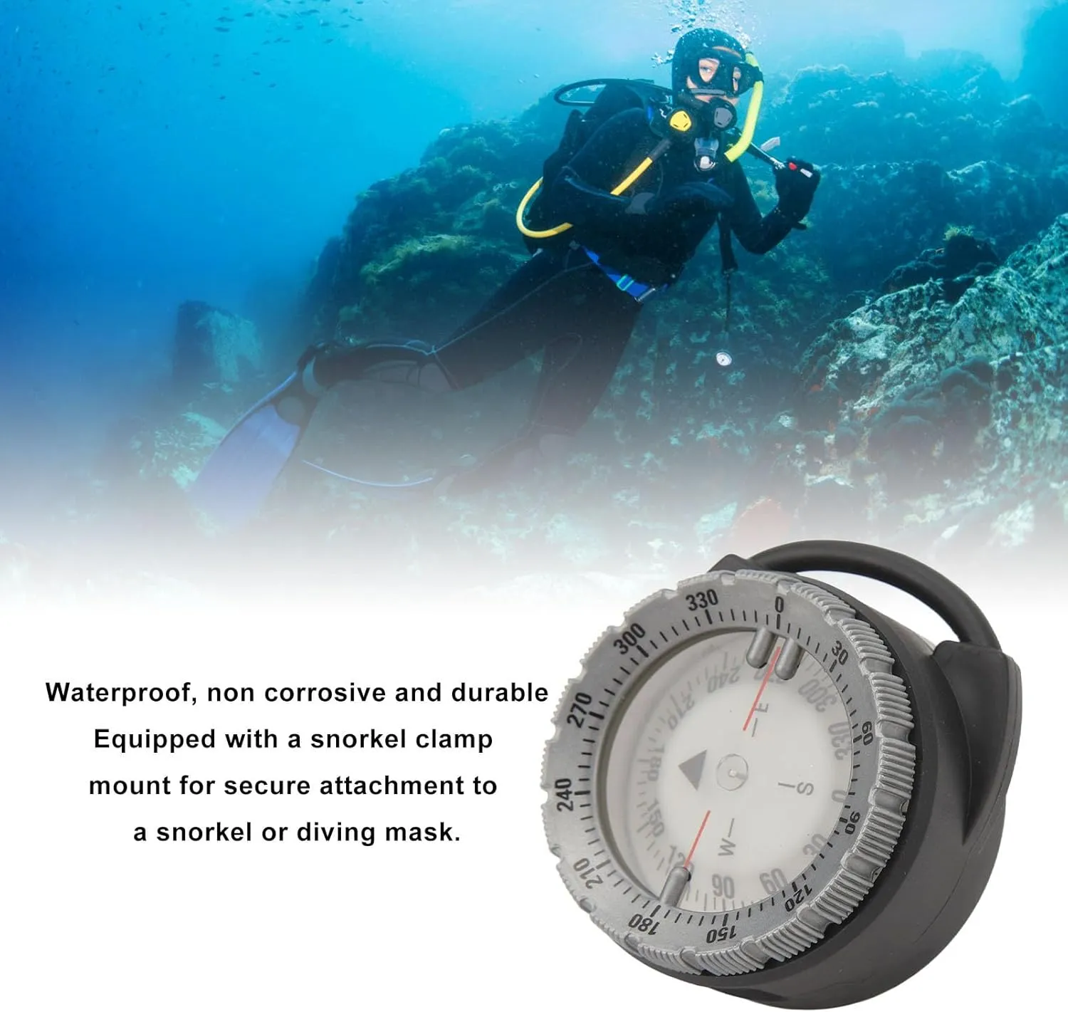 50M Underwater Compass, Luminous Magnetic Water Proof Compass for Diving Various Water Sports
