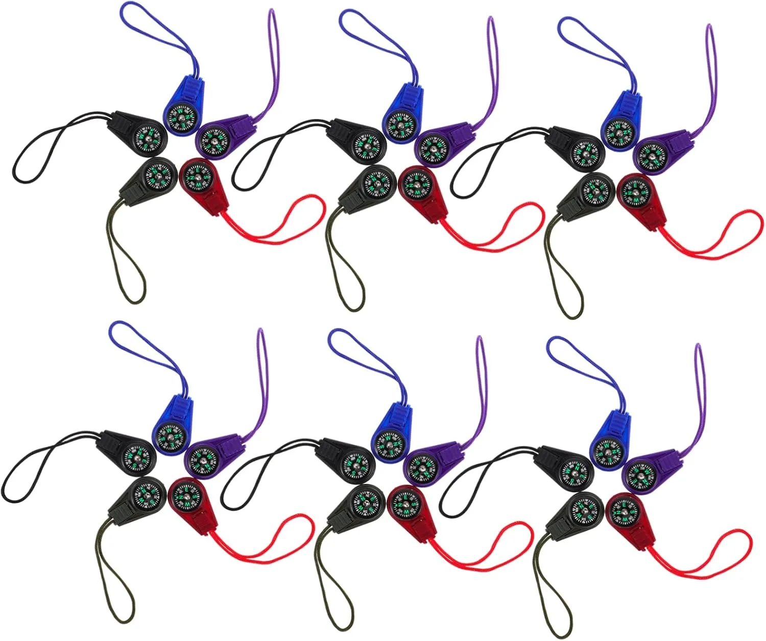 50pcs Stylish Plastic Lanyard Compass Accurate Navigation for Boy Girl for Hiking Camping and Climbing Fashionable Outdoor Gear