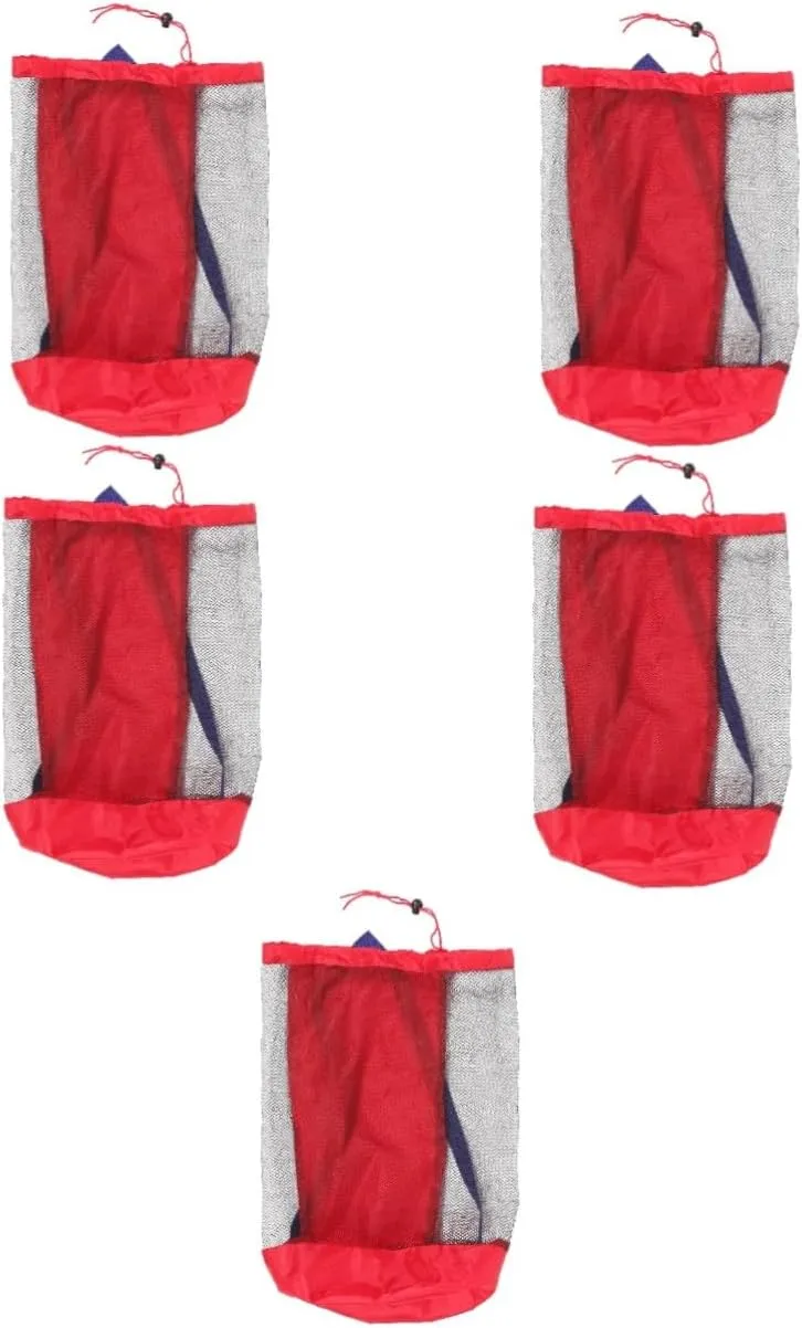 5pcs Beach Toys Carrying Bag Mesh Boys and Girls Beach Bag Drawstring for Boys Girls for Travel