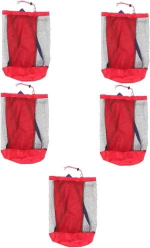 5pcs Beach Toys Carrying Bag Mesh Boys and Girls Beach Bag Drawstring for Boys Girls for Travel