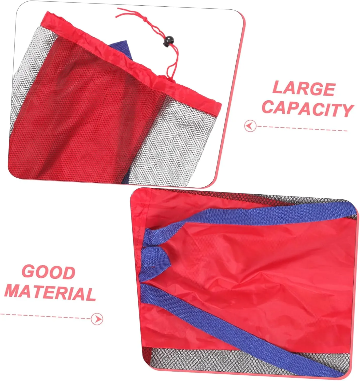 5pcs Beach Toys Carrying Bag Mesh Boys and Girls Beach Bag Drawstring for Boys Girls for Travel