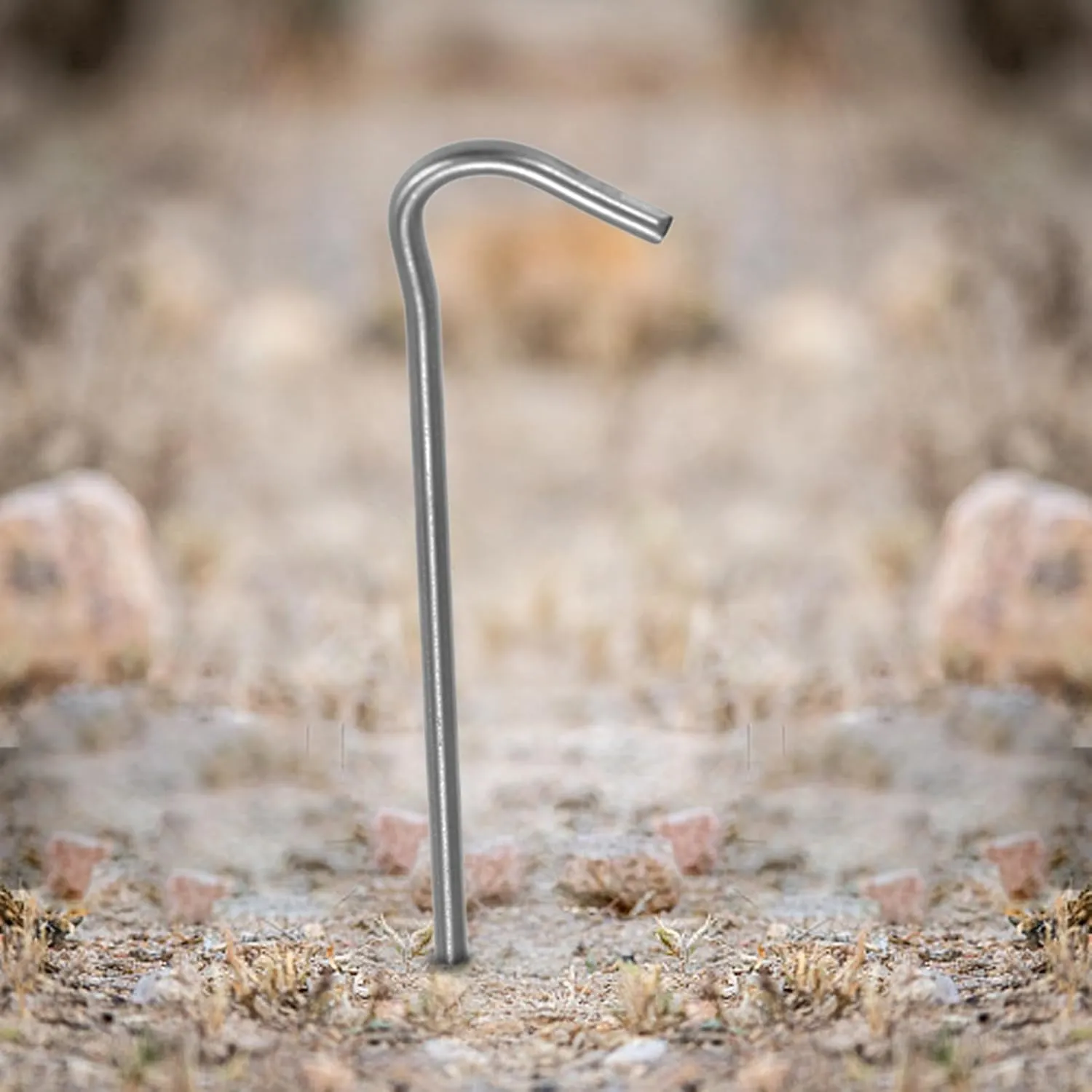 6-Pack Tent Stakes for Hard Ground, Lightweight Camping Pegs with Hook & Tapered Tip, for Tent Tarp Canopy Anchoring