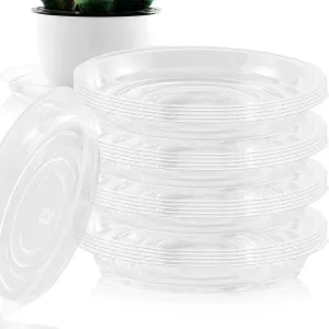 60 Pack 12 Inch Plant Saucer Clear Plant Saucers for Outdoors Plants Drip Trays Extra Large Pot Saucer No Holes Pot Saucers Planter Trays for Outdoor Plants Bulk Plastic Tray for Flower, Potted Tree