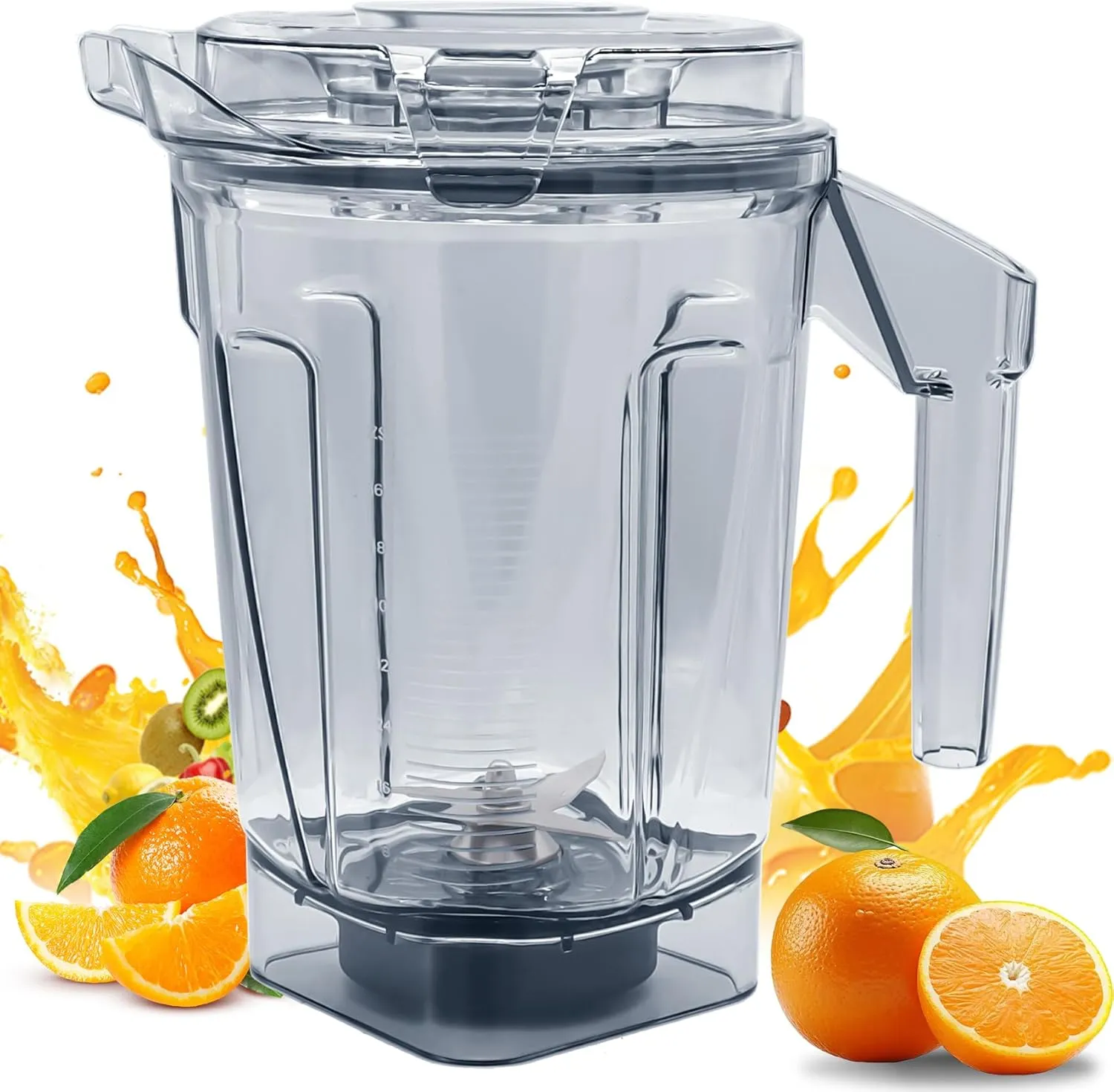 64 oz Low-Profile Container Replacement Compatible with Vitamix Ascent/Venturist Blender A3500 A2500 A3300 A2300 V1200, Replacement 64oz Pitcher with Self-Detect for Ascent X2 X3 X4 X5,BPA Free