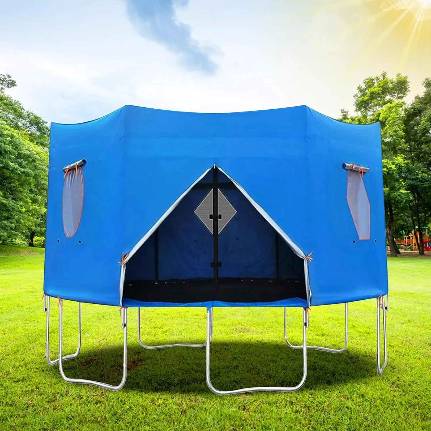 6FT/8FT/10FT/12FT Trampoline Tent Fits for 6 Straight Round Trampoline, Trampoline Tent, Tent for Trampoline, Trampoline Accessory Tent(Tent Only)
