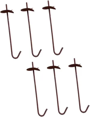 6pcs Ground Anchor Stake Set Heavy Duty Steel for Greenhouse Tent Canopy Windproof Easy to Drive into Soil Black