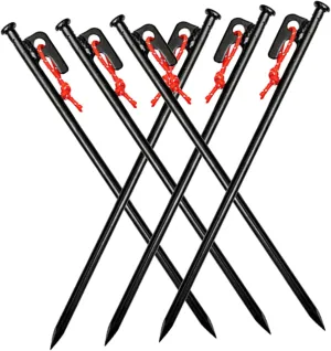 6Pcs Tent Stakes Heavy Duty Tent Pegs with Storage Bag for Camping Gardening and Outdoor Use Durable Ground Anchors for Tarps and Tents